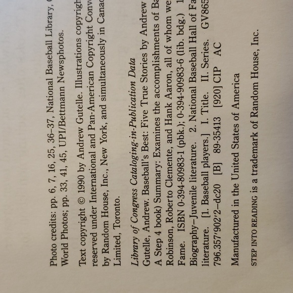 1990 Baseball's Best: Five True Stories - Picture 3 of 6